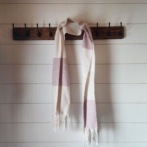 Gentle Fawn Huntington Scarf Pink Cream Taupe Fringe Cozy Soft NWT 14.5x84 Wrap